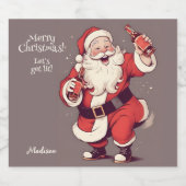 カスタム文字おもしろい飲サンタ リキュールボトルラベル (シングルラベル)