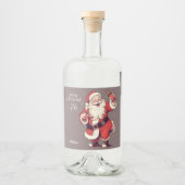 カスタム文字おもしろい飲サンタ リキュールボトルラベル (正面)
