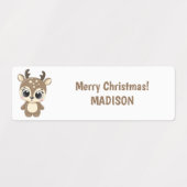 カスタム文字かわいいクリスマス動物のラベル ラベル (デザイン1)