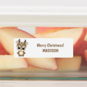 カスタム文字かわいいクリスマス動物のラベル ラベル (貼付)