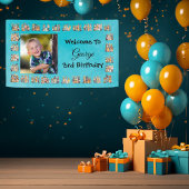 カスタム文字かわいいパーティー動物テーマ 横断幕