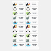 カスタム文字かわいい動物のラベルセット ラベル (シート)