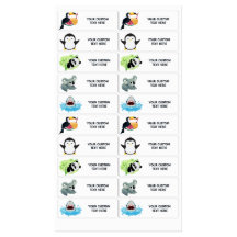 カスタム文字かわいい動物のラベルセット