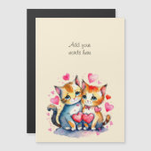 カスタム文字かわいい猫の磁気カード マグネット招待状 (正面/裏面)