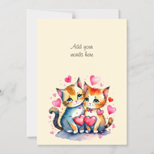 カスタム文字かわいい猫の磁気カード マグネット招待状 (正面)