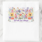 カスタム文字かわいらしデリケートフローラが良くなる 長方形シール (バッグ)