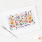 カスタム文字かわいらしデリケートフローラが良くなる 長方形シール (封筒)