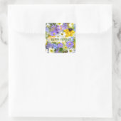 カスタム文字かわいらし春の花 スクエアシール (バッグ)