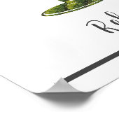 カスタム文字くつろぎ赤ワインボトル ポスター (角)