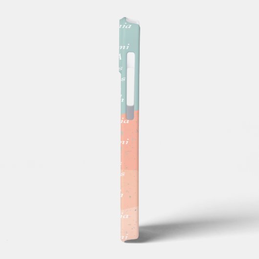 カスタム文字とイメージサマーカラー青ピンクかわいい Case-Mate iPhoneケース (裏面 / 左)