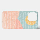 カスタム文字とイメージサマーカラー青ピンクかわいい Case-Mate iPhoneケース (裏面 (横))