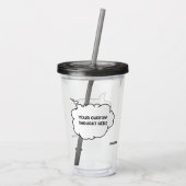 カスタム文字とカラースピーチバブル アクリルタンブラー (裏面)