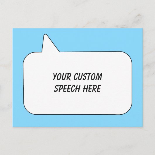 カスタム文字とカラースピーチバブル ポストカード (正面)