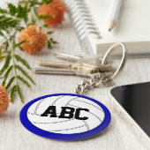 カスタム文字とカラーバレーボールキーチェーン キーホルダー (側面)