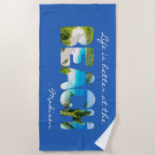 カスタム文字とカラービーチ ビーチタオル (正面)