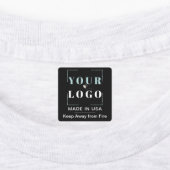 カスタム文字とカントリースクエア黒い服 ラベル (貼付)