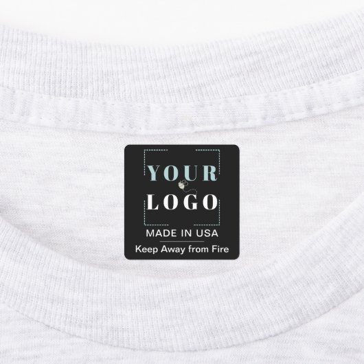 カスタム文字とカントリースクエア黒い服 ラベル (貼付)