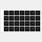 カスタム文字とカントリースクエア黒い服 ラベル (シート)