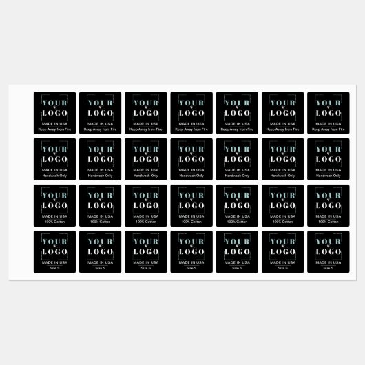 カスタム文字とカントリースクエア黒い服 ラベル (シート)