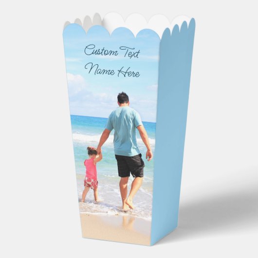 カスタム文字と写真のポップコーンパーソナライズされた箱 フェイバーボックス (裏面)