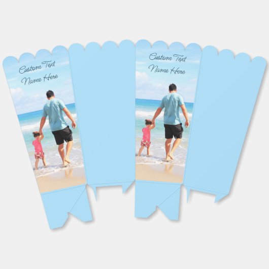 カスタム文字と写真のポップコーンパーソナライズされた箱 フェイバーボックス (見開き)