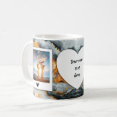 カスタム文字と写真のマグカップ – 黒、灰色、金ゴールド コーヒーマグカップ (正面左)