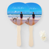 カスタム文字と写真ハンファンユアオートデザイン ハンドファン (正面&裏面)