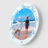 カスタム文字と写真 – マイ最高のペット – お客様のデザイン ラージ壁時計 (傾斜)