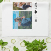 カスタム文字と写真x3 キッチンタオル (折り畳み)