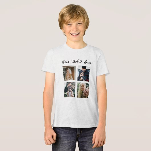 カスタム文字と写真x4 トライブレンドＴシャツ (正面全面)