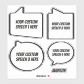 カスタム文字と名前の吹き出し シール (シート)