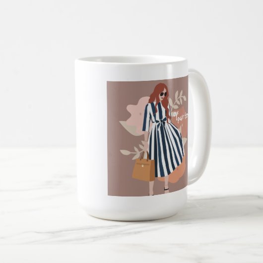 カスタム文字と画像を追加して自分のかわいい画像を作成 コーヒーマグカップ (正面右)