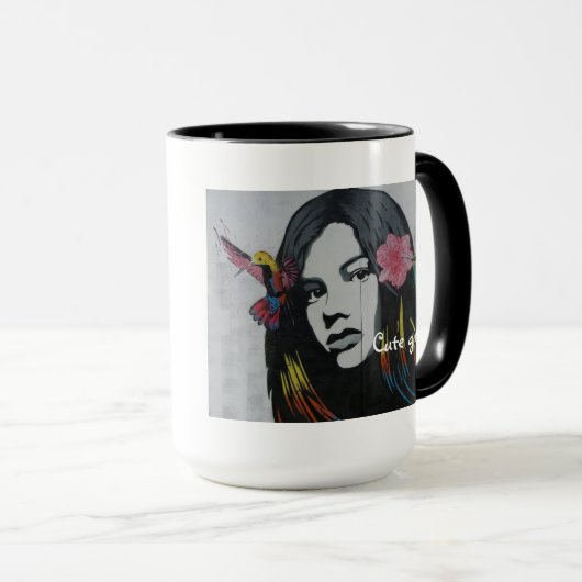 カスタム文字と画像を追加して自分のかわいい画像を作成 マグカップ (正面右)