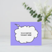 カスタム文字と色のバ考えブル ポストカード (スタンド正面)