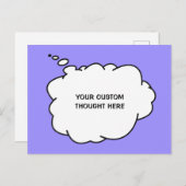 カスタム文字と色のバ考えブル ポストカード (正面/裏面)