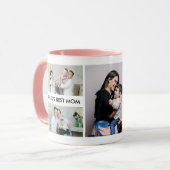 カスタム文字と5枚の写真のコラージュパーソナライズされた マグカップ (正面左)