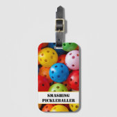 カスタム文字のカラフル漬物 ラゲッジタグ (正面縦)