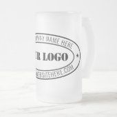 カスタム文字のロゴとビールマグ フロストグラスビールジョッキ (正面右)