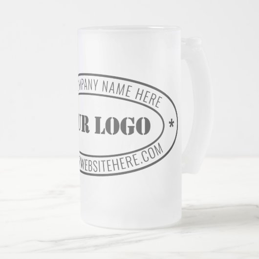 カスタム文字のロゴとビールマグ フロストグラスビールジョッキ (正面右)