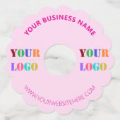 カスタム文字のロゴとワイングラスのラベル色を選択 ワイングラスタグ (正面)