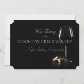 カスタム文字のワインテイスト/カクテルパーティー 招待状 (正面)