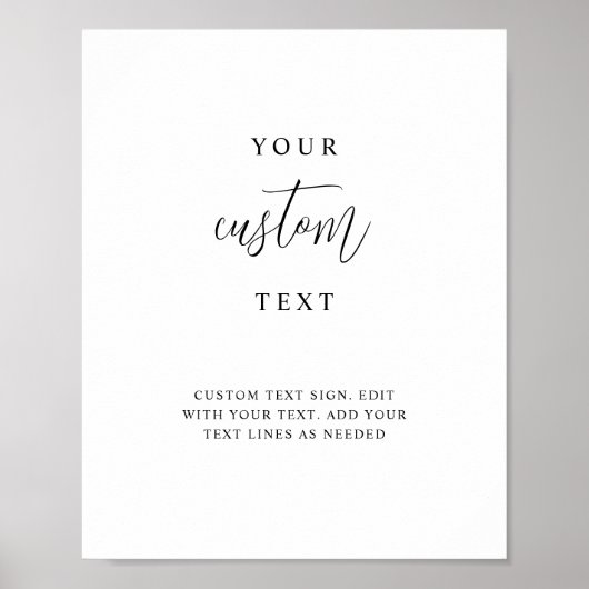 カスタム文字の追加エレガント、スクリプ結婚トの署名 ポスター (正面)