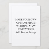 カスタム文字または画像の追加Kraftのエレガント5結婚x7 招待状 (正面/裏面)