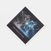 カスタム文字アイスホッケー スタンダードランチョンナプキン (角)