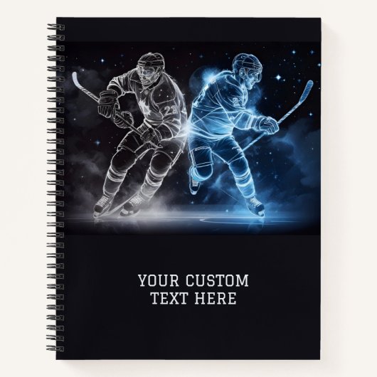 カスタム文字アイスホッケー ノートブック (正面)