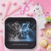 カスタム文字アイスホッケー ペーパープレート (パーティー)