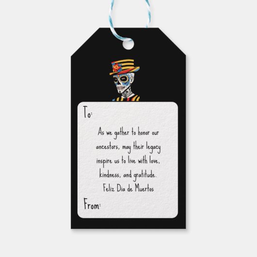 カスタム文字💀アポップ・アートのートカラベラ ギフトタグ (裏面)