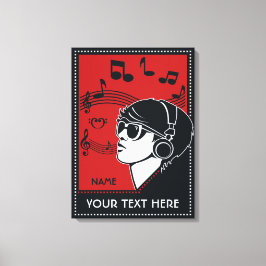 カスタム文字アールデコMusic canvas print キャンバスプリント