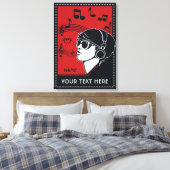 カスタム文字アールデコMusic canvas print キャンバスプリント (インサイチュ (寝室))