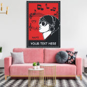 カスタム文字アールデコMusic canvas print キャンバスプリント (インサイチュ (リビング))
